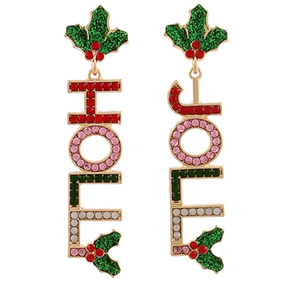 "JOLLY" Holiday Drop Earrings - Picture 1 of 1